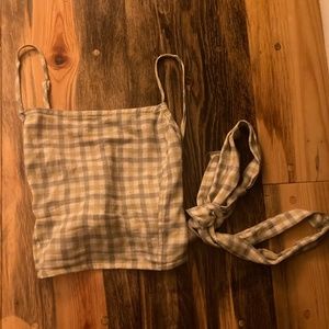 Sage green plaid top